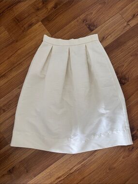 Ivory A-Line Pleated Skirt